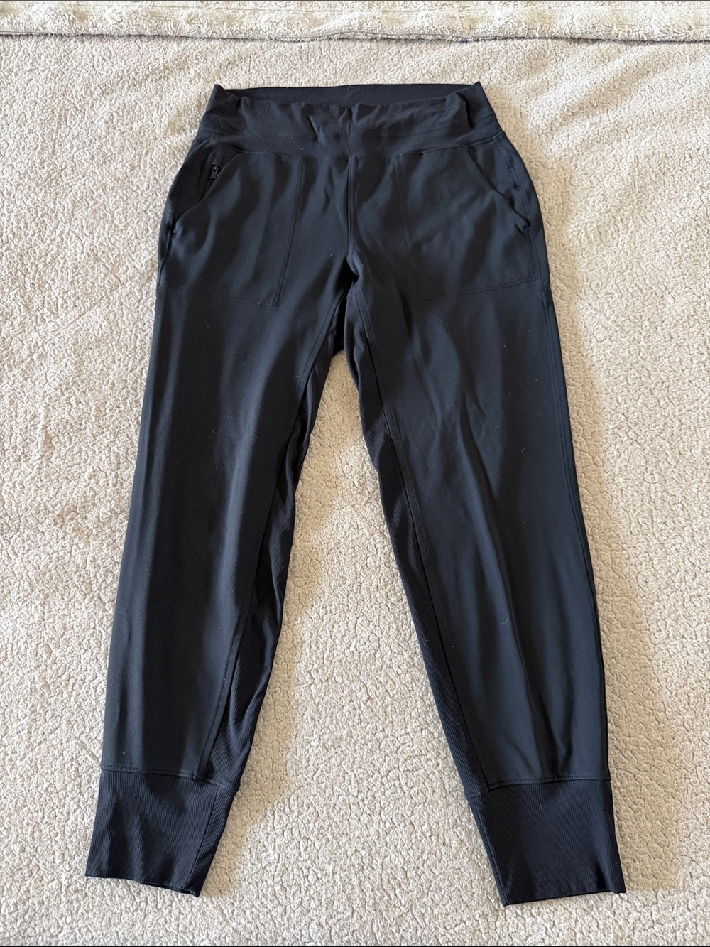 Athleta Black Jogger Track Pants with Cuffed Ankles